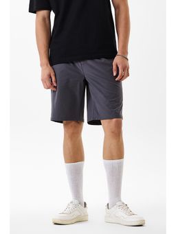 Snitch - Grey Solid Regular Fit Shorts