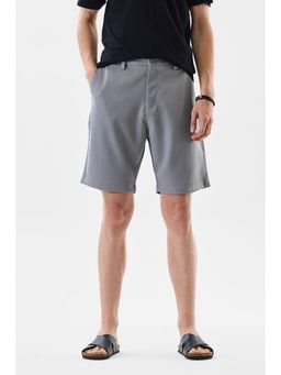 Snitch - Grey Solid Regular Fit Shorts