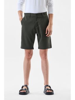 Snitch - Olive Solid Regular Fit Shorts