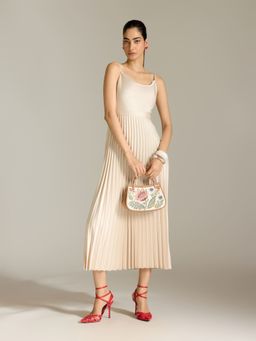 Label Ritu Kumar - Champaigne Serenity Solid Long Dress