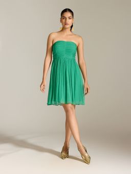 Label Ritu Kumar - Emerald Xenia Sleevesless Solid Short Dress