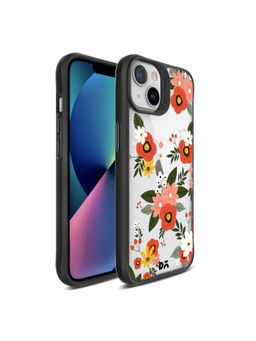 DailyObjects - Flower Bunch Black Hybrid Clear Case Cover for iPhone 13 Mini 5.4 inch