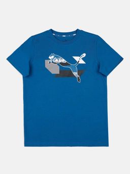 Puma - Alpha Graphic Boys Blue T-shirts