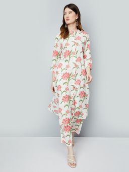 max - Women Off White Floral Printed Kurta with Pant