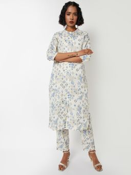 max - Off White Women Printed Straight Kurta with Pant