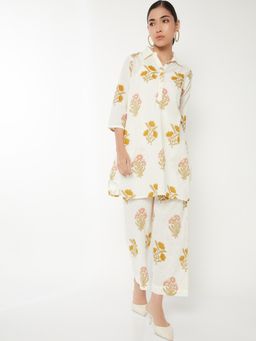 max - Women Off White Floral Print Kurta with Pant