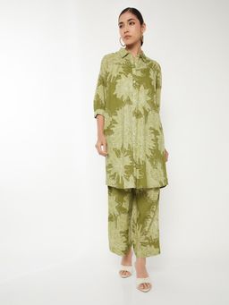 max - Women Green Floral Print Straight Kurta with Pant
