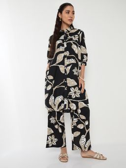 max - Women Black Printed Kurta with Pant