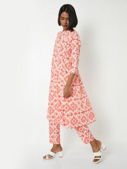 max - Women Red Printed A-line Anarkali Kurta with Pant
