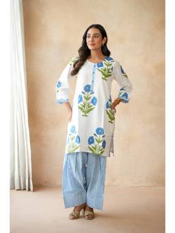 CHHAAP TILAK - Blue Neelofar Farshi Kurta with Salwar