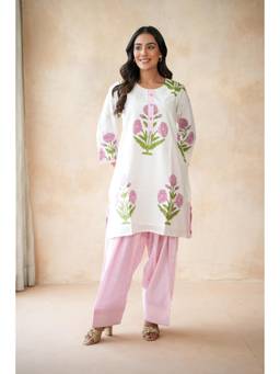 CHHAAP TILAK - Pink Pankhuri Farshi Kurta with Salwar