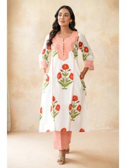 CHHAAP TILAK - Orange Kesari Kurta Sewith Pantt