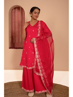 Tapestry - Magenta Embroidered Anarkali (Set of 3)