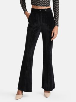 Kazo - Black Flared Pants With Button Detail