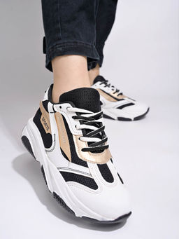 Shoetopia - Smart Casual Comfortable White Sneakers for Girls