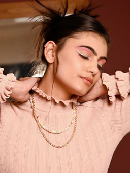 Odette - Gold And White Layered Necklace