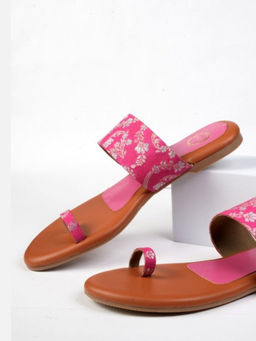 Dhaga - Gulabo Grace - Pink flat kolhapuri