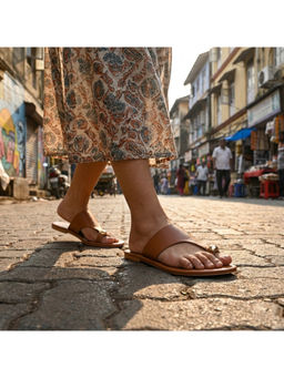 SKO - Tan One Toe AmalfiO Flat Sandals