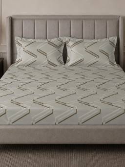 Sleeping Owls- because your sleep matters - Grey Elegance Super King Bedsheet with Pillow Covers