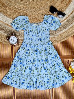 The Lion and the Fish - Girls Flower Whirlwind Printed Dress