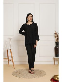 HOUSE OF KARI - Fizaa's Chikankari Chanderi Silk Tunic & Pant For Women (Set of 2)