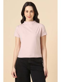 Allen Solly - Pink Solid Regular Fit T-Shirt