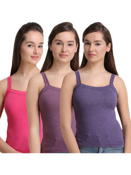 Leading Lady - Pack Of Three Spaghetti Camisoles - Multi-Color