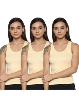 Leading Lady - Pack Of Three Solid Camisole, Has Regular Straps, Racerback - Nude