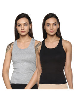Leading Lady - Pack Of Two Solid Camisole, Has Regular Straps, Racerback - Multi-Color