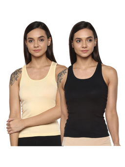 Leading Lady - Pack Of Two Solid Camisole, Has Regular Straps, Racerback - Multi-Color
