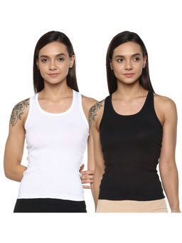 Leading Lady - Pack Of Two Solid Camisole, Has Regular Straps, Racerback - Multi-Color