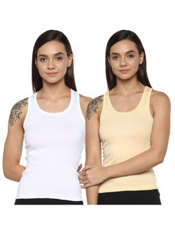 Leading Lady - Pack Of Two Solid Camisole, Has Regular Straps, Racerback - Multi-Color