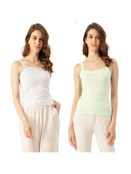 Leading Lady - Women Pack Of 2 Cotton Solid Camisole - Multi-Color