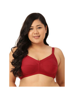 Leading Lady - Woman Everyday 100% Cotton Non Padded Maroon Full Coverage Bra