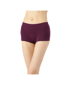 Leading Lady - women Brief Pack of Single Cotton Elastane Low-Rise Solid Boy Shorts - Purple