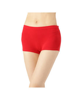 Leading Lady - women Brief Pack of Single Cotton Elastane Low-Rise Solid Boy Shorts - Red
