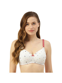 Leading Lady - Moulded Padded Lycra Full Coverage Printed Bra - Off White