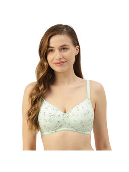 Leading Lady - Moulded Padded Lycra Full Coverage Printed Bra - Blue