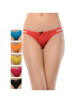 Leading Lady - Pack Of 6 Pcs Double String Bikini - Multi-Color