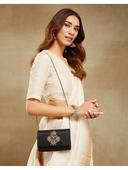 Fabindia - Women Black Embroidered Clutch