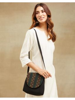 Fabindia - Women Black Embroidered Sling Bag