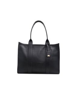 Call It Spring - Women Black Solid Tote Bag with Bag Charm