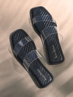 Louis Stitch - Women Black Silicone Strap Lightweight Flats