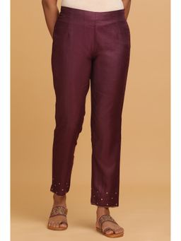 Folksong - Purple Embroidered Pant