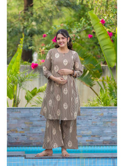 CRAFIQA - Wildflower Seed Cotton Maternity - Nursing Co-ord Set