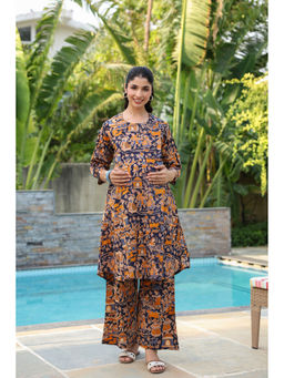 CRAFIQA - Vedic Village Cotton Maternity - Nursing Co-ord Set