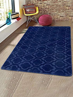 Saral Home - Blue Microfiber Anti Skid Carpet 120x180 Cm