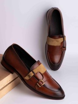 La Botte - Men Tan Solid Monk Straps