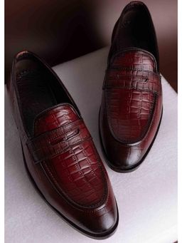La Botte - Men Burgundy Animal Print Formal Loafers