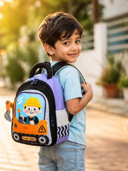 Little Surprise Box - Orange 3D Trucker Baby Backpack for Toddlers & Kids (2-6 Years)